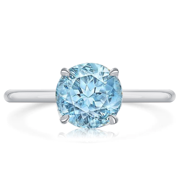 

Italo Aquamarine Ring Solitaire Engagement Ring For Women, White