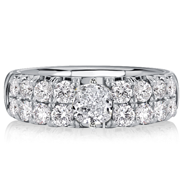 

Italo Cushion Cut Engagement Rings Dome Ring For Women, White