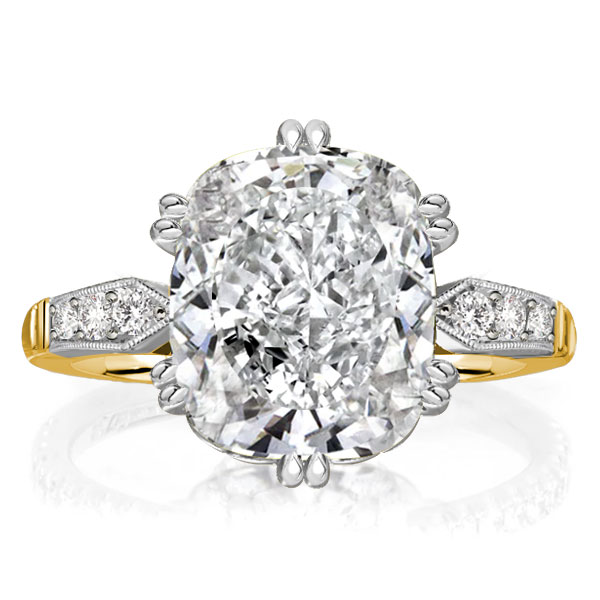 

Italo Two Tone Cushion Cut Engagement Rings For Women, White
