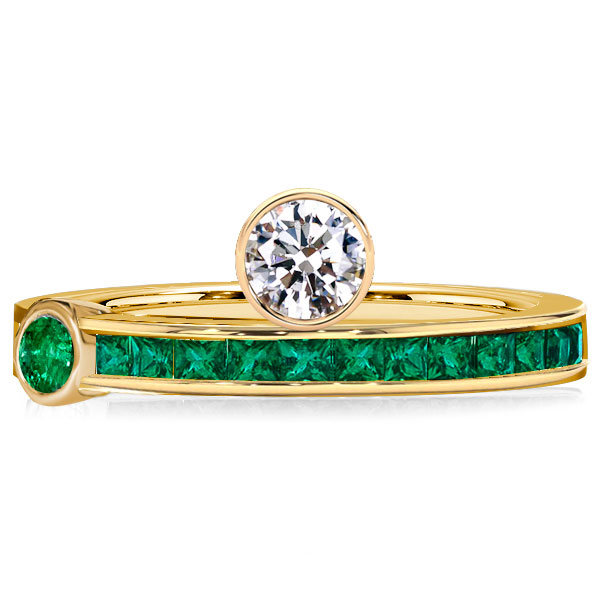 

Italo Unique Green Emerald Engagement Ring Esperanza Ring, White