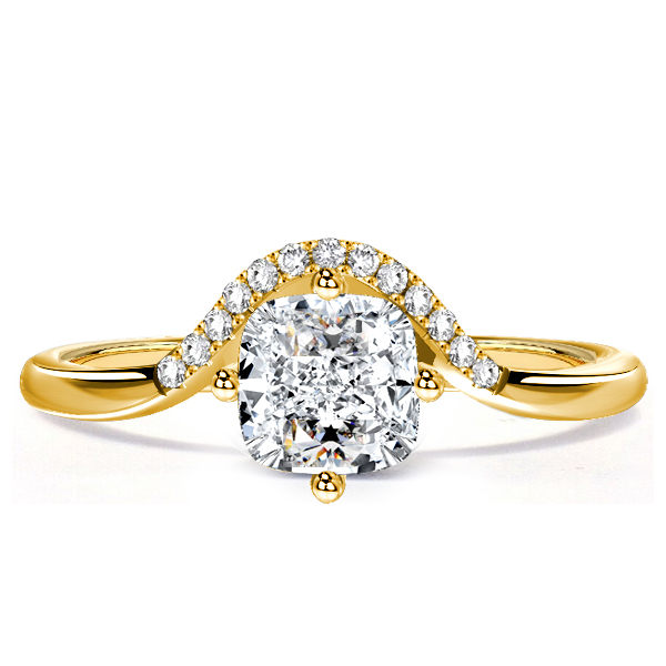 

Italo Crown Ring Cushion Cut Engagement Ring For Women, White