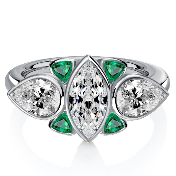 

Italo Marquise Cut Vintage Art Deco Ring Wedding Rings For Women, White