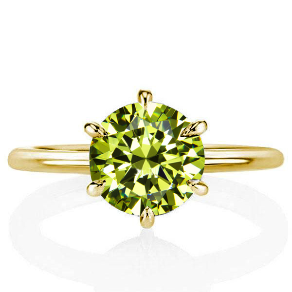 

Italo Hidden Halo Peridot Wedding Rings For Women, White