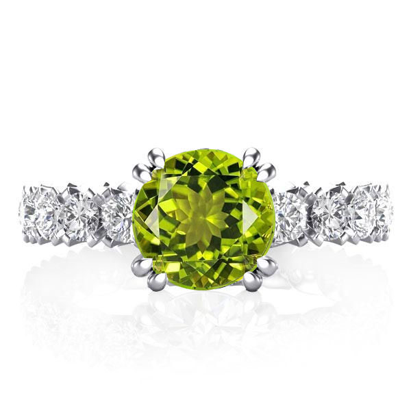 

Italo Double Prong Peridot Eternity Wedding Rings For Women, White