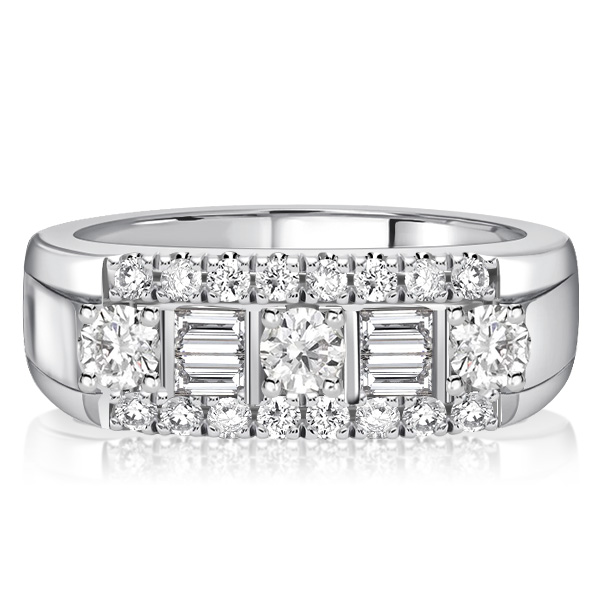 

Italo Baguette & Round Cut Vintage Engagement Ring, White