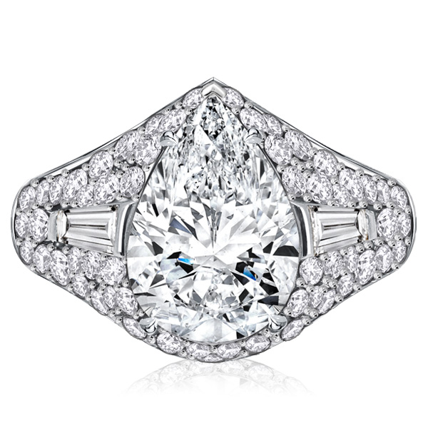 

Italo Micro Pave Pear Shaped Large Cocktail Rings Vintage, White