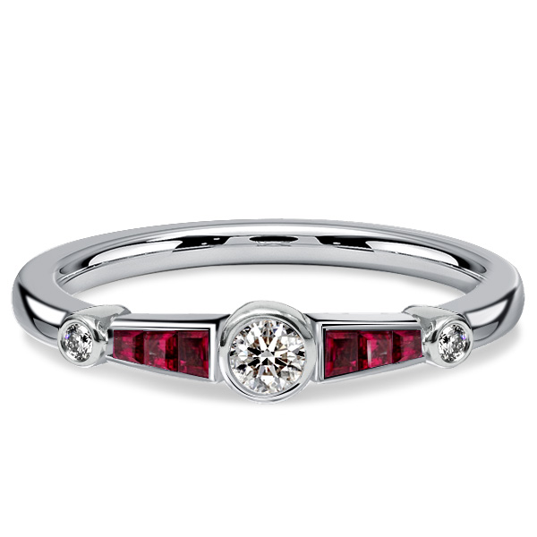 

Italo Bezel Setting Ruby Vintage Engagement Rings For Women, White