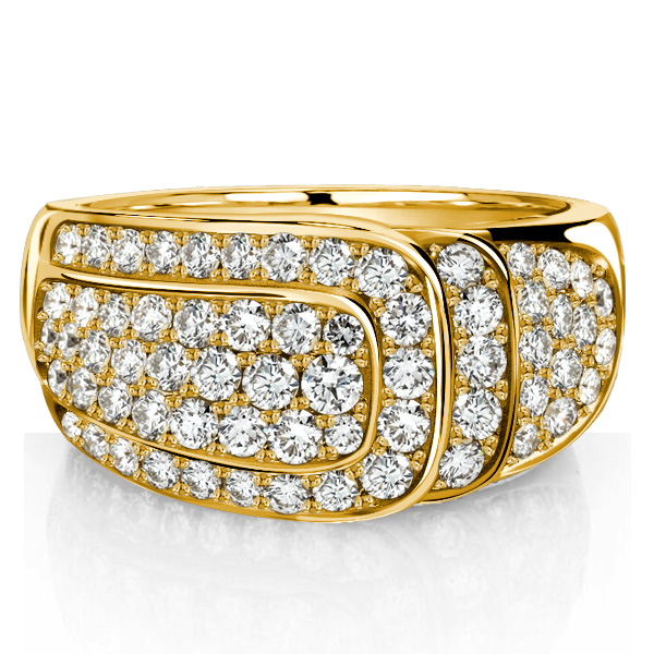 

Italo Micro Pave Vintage Engagement Ring Cocktail Ring For Women, White