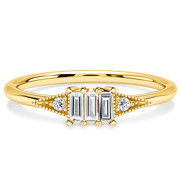 

Italo Baguette Cut Art Deco Rings Travel Wedding Rings, White