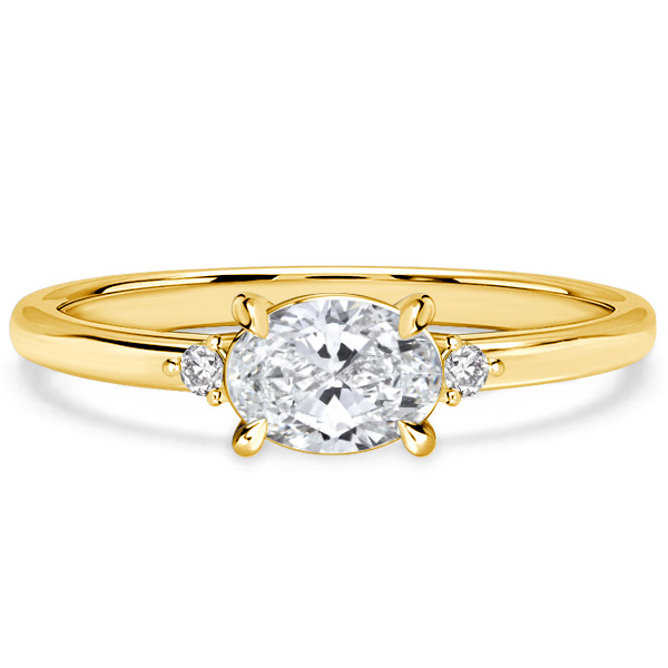 

Italo East West Oval Cut Three Stone Rings Travel Wedding Rings, White