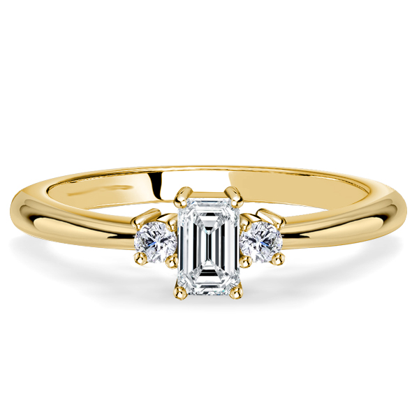 

Italo Baguette Cut Three Stone Rings Travel Wedding Rings, White