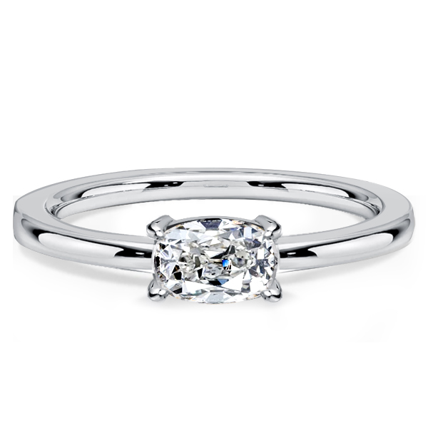 

Italo East West Cushion Cut White Sapphire Engagement Rings