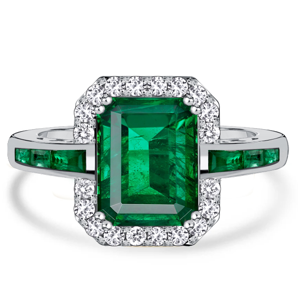 

Italo Halo Emerald Rings For Women Emerald Sapphire Rings, White