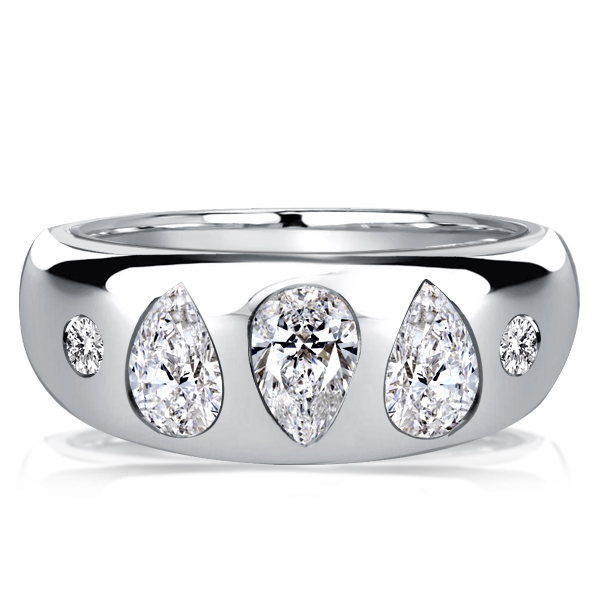 

Italo Pear Cut White Sapphire Cocktail Rings Wedding Rings