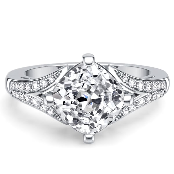

Italo East West Cushion Cut Engagement Ring For Women (3.00 CT. TW.), White