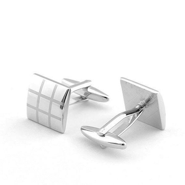 

Italo Laser Pattern Sterling Silver Cufflinks, White