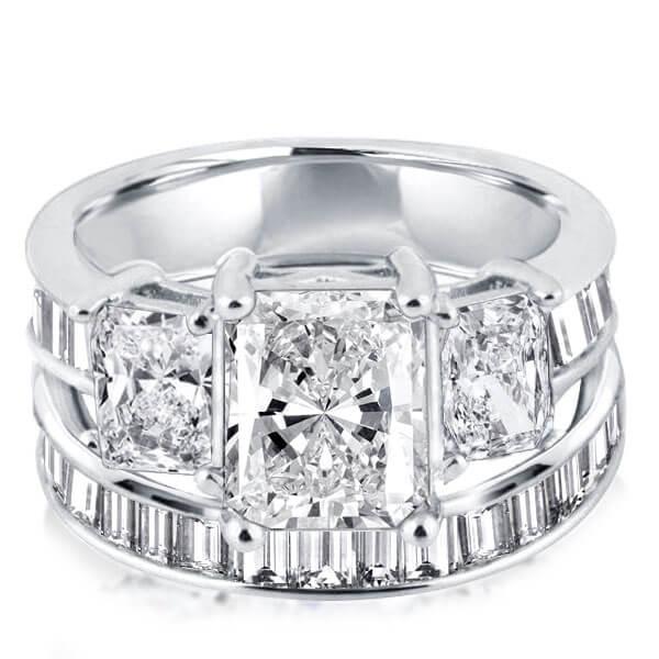

Three Stone Bridal Set (7.01 CT. TW.), White
