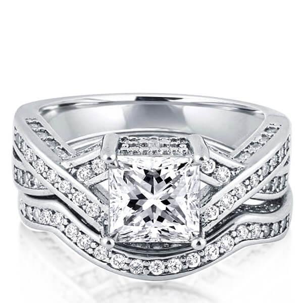 

Italo Twist Created White Sapphire Bridal Set