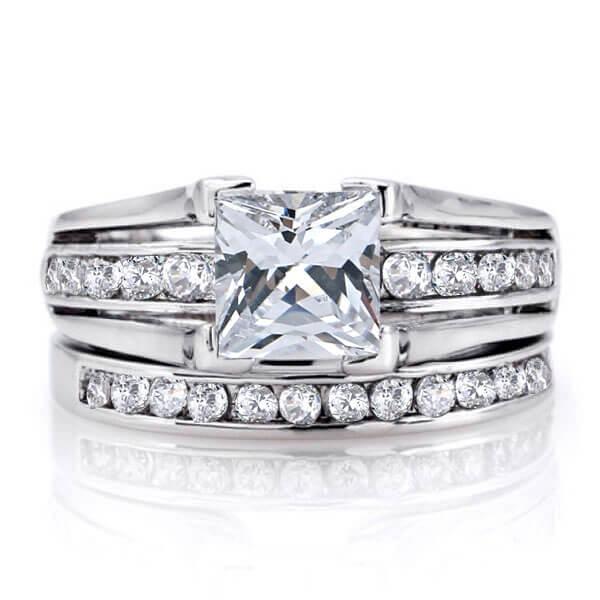 

Italo Cathedral Created White Sapphire Bridal Set