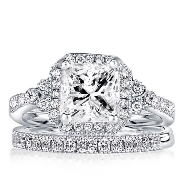 

Italo Halo Created White Sapphire Bridal Set