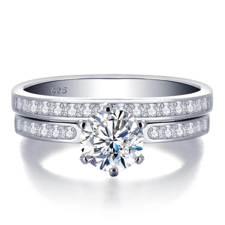 

Italo Classic Created White Sapphire Bridal Set