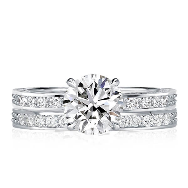 

Italo Classic Milgrain Created White Sapphire Bridal Set