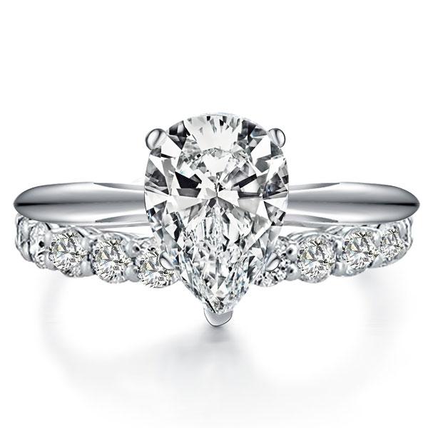 

Italo Classic Pear Created White Sapphire Bridal Set
