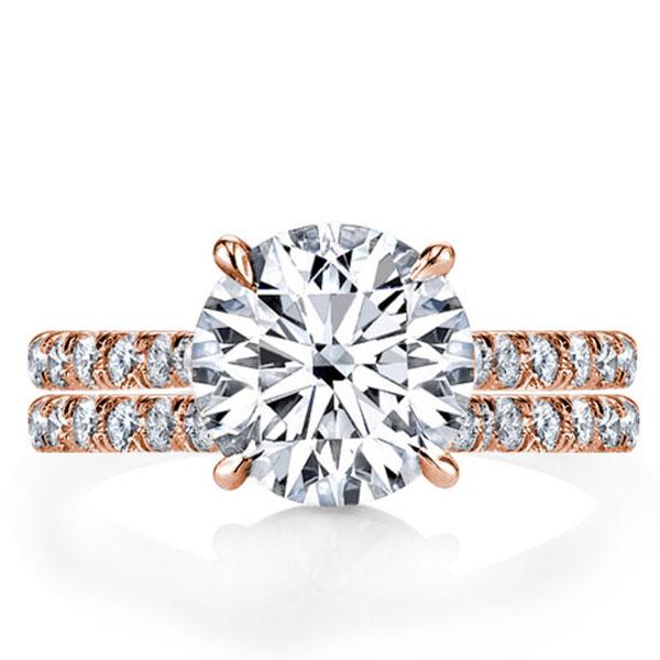 

Italo Rose Gold Classic Round Created White Sapphire Bridal Set