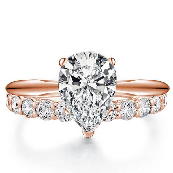 

Italo Rose Gold Pear Created White Sapphire Bridal Set