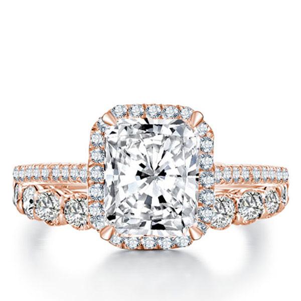 

Italo Rose Gold Halo Created White Sapphire Bridal Set