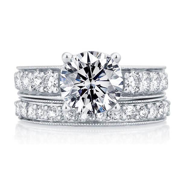 

Italo Classic Pave Setting Created White Sapphire Bridal Set