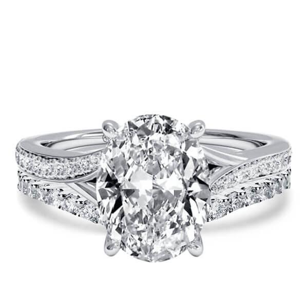 

Italo Bypass Oval Created White Sapphire Bridal Set
