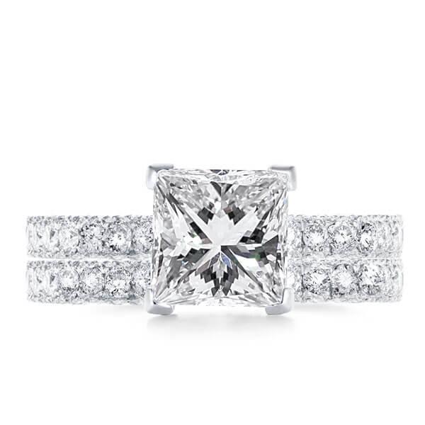 

Italo Classic Enternity Created White Sapphire Bridal Set