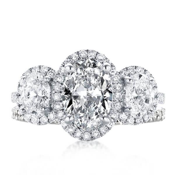 

Italo Floral Three Stone Halo Created White Sapphire Bridal Set