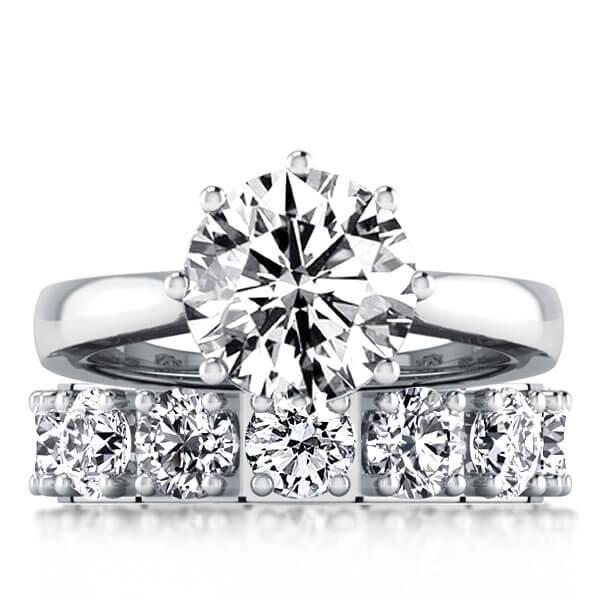 

Italo Classic Solitaire Created White Sapphire Bridal Set