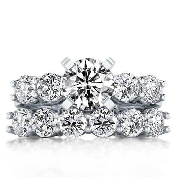 

Italo Five Stone Created White Sapphire Bridal Set