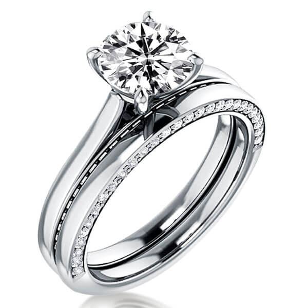 

Italo Solitaire Engagement Rings Sets In Sterling Silver, White