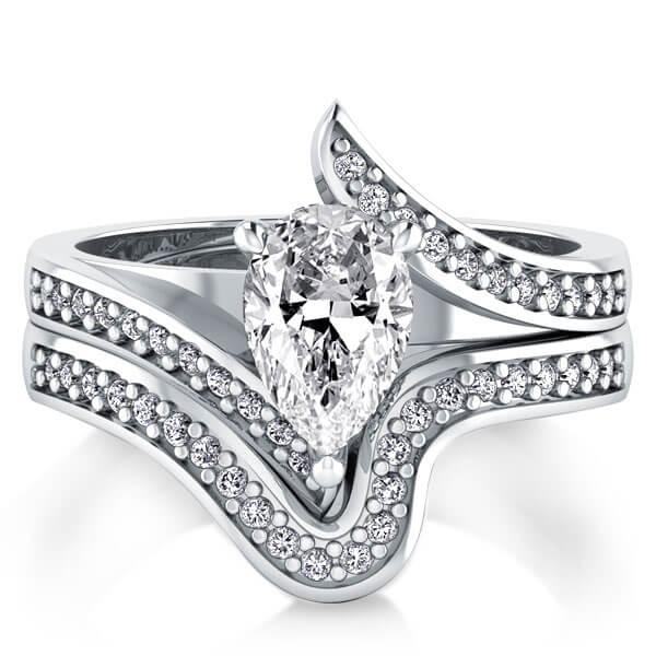

Italo Journey Design Created White Sapphire Bridal Set