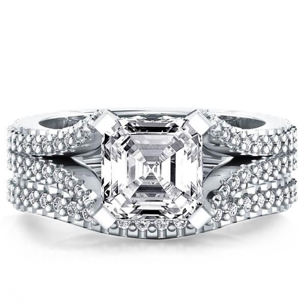 

Italo Twist Asscher Created White Sapphire Bridal Set