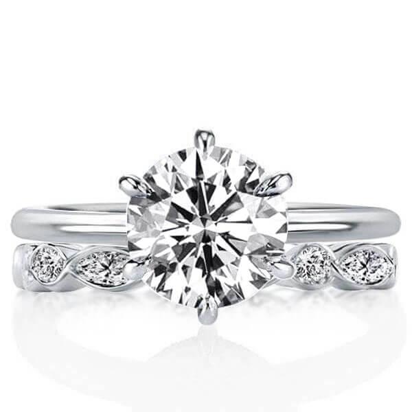 

Italo Classic Solitaire Created White Sapphire Bridal Set