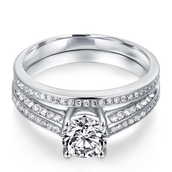 

Italo Two Row Created White Sapphire Bridal Set