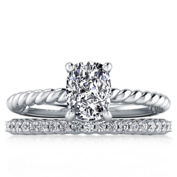 Italo Solitaire Rope Design Created White Sapphire Bridal Set