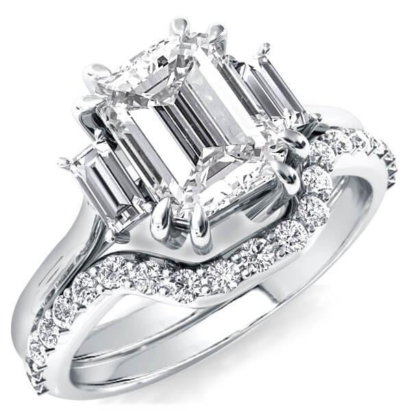 

Solitaire Three Stone Bridal Set (4.33 CT. TW.), White