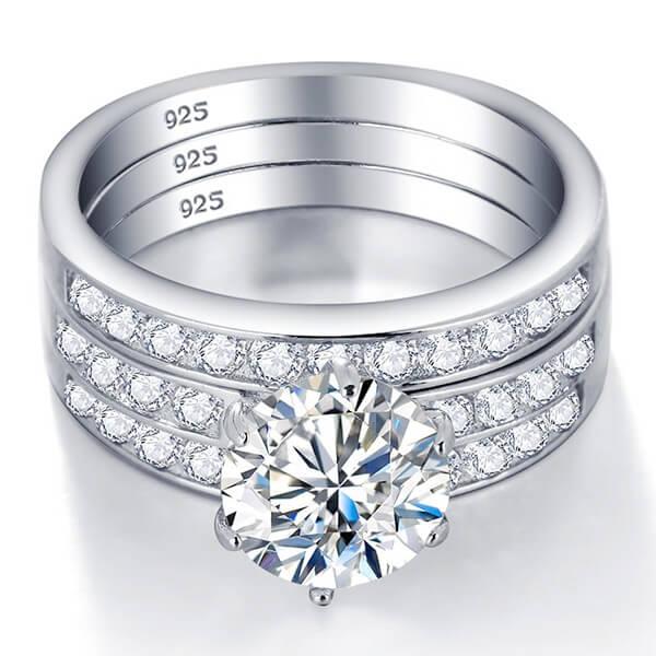 

Italo Classic Created White Sapphire 3PC Wedding Set