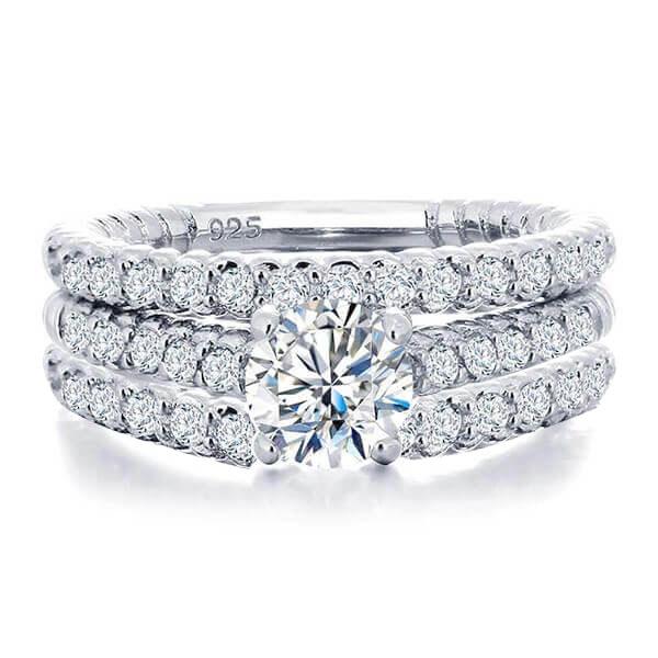 

Italo Vintage Eternal Created White Sapphire 3PC Wedding Set