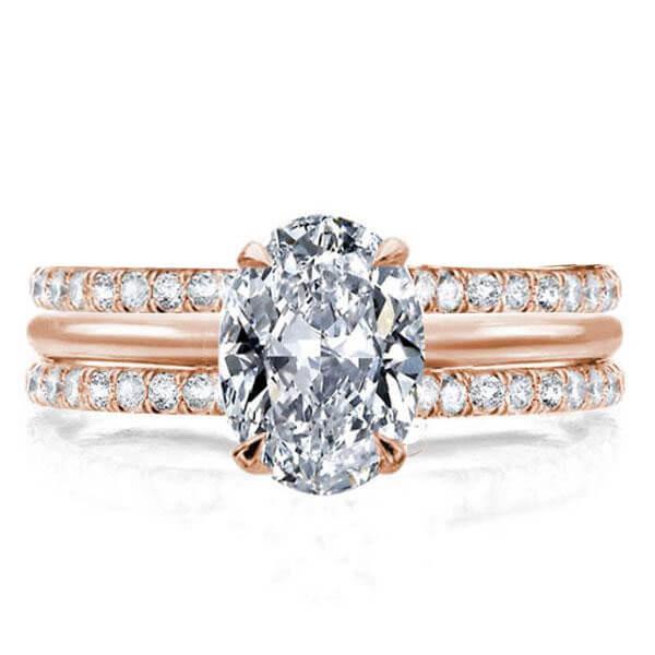 

Italo Classic Oval Created White Sapphire 3PC Wedding Set