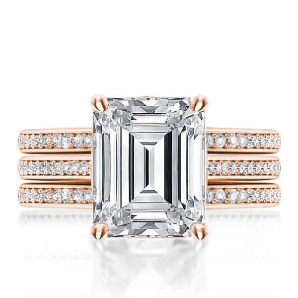 

Italo Classic Rose Gold Created White Sapphire 3PC Wedding Set