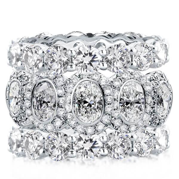 Triple Row Stackable Band Set (18.00 CT. TW.), White