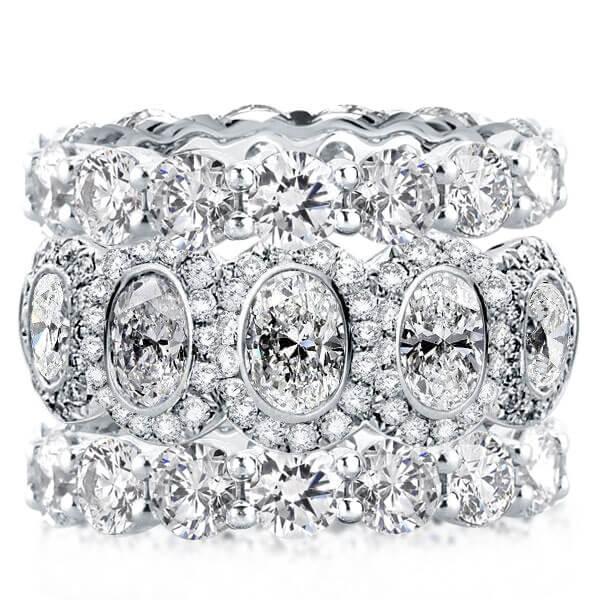 

Triple Row Stackable Band Set (18.00 CT. TW.), White