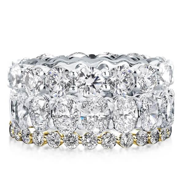 

Eternity Triple Row Two Tone Stackable Band Set (46.20 CT. TW.), White